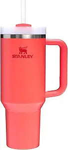 STANLEY Quencher H2.0 Tumbler with Handle and Straw 40 oz | Flowstate 3-Position Lid | Cup Holder Compatible for Travel | Insulated Stainless Steel Cup | BPA-Free | Hot Coral